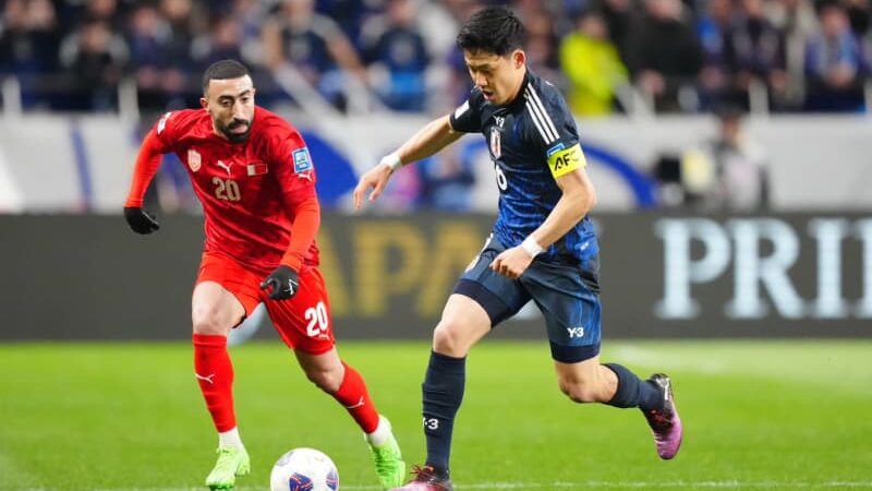 北中米W杯出場決定スピーチ、遠藤航「僕らの目標はワールドカップ優勝」。第一声は「森保さん、すいません」、最後は長友佑都に無茶ぶり!?│サッカー日本代表、バーレーン代表に2-0。6勝1分の無敗で決める